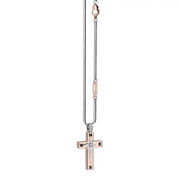 Gold Pendant Cross Zancan Couture First EC512RB