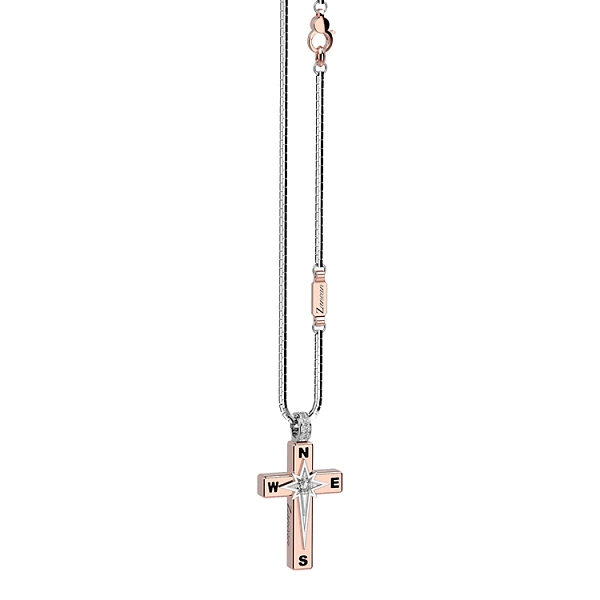 Gold Pendant Cross Zancan Couture First EC512RB