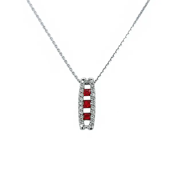 Gold Pendant with Rubies and Diamonds