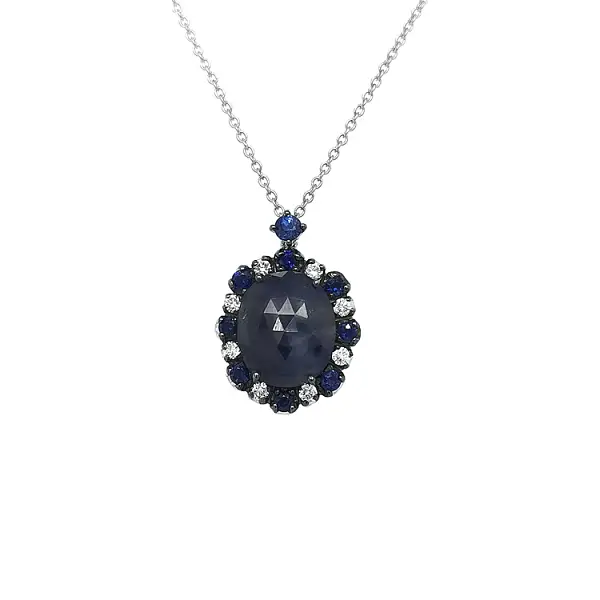 Gold Pendant with Sapphires and Diamonds