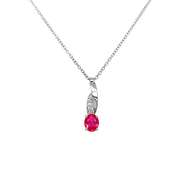 Gold Pendant with Ruby and Diamonds