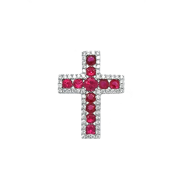 Gold Pendant with Rubies and Diamonds