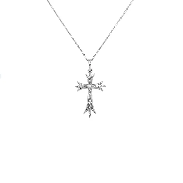 Gold Pendant Cross with Diamonds