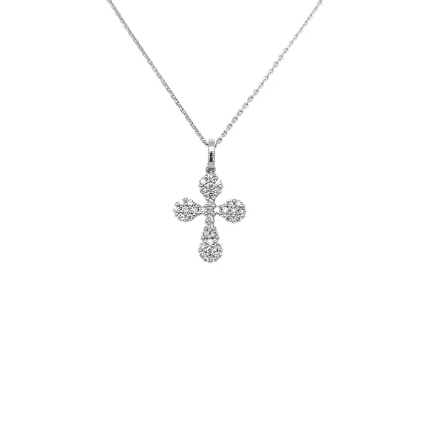 Gold Pendant Cross with Diamonds