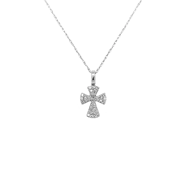Gold Pendant Cross with Diamonds