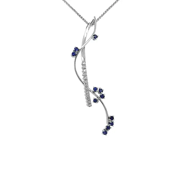 Gold Pendant with Sapphires and Diamonds