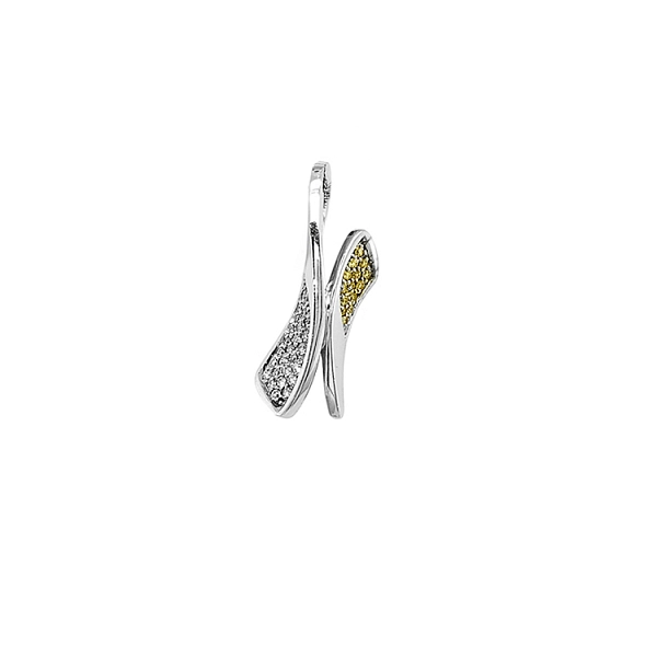 Gold Pendant with Yellow and White Diamonds