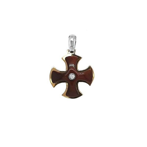 Gold Pendant with Tiger Eye and Diamonds