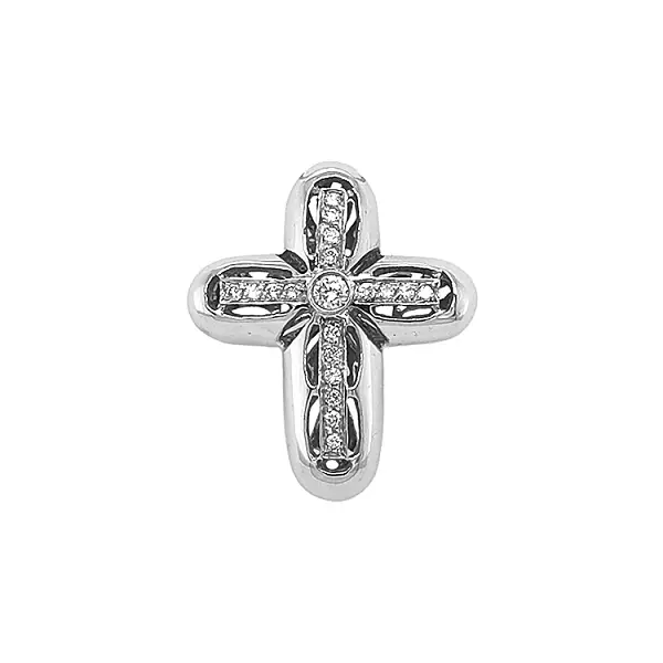 Gold Pendant Cross with Diamonds