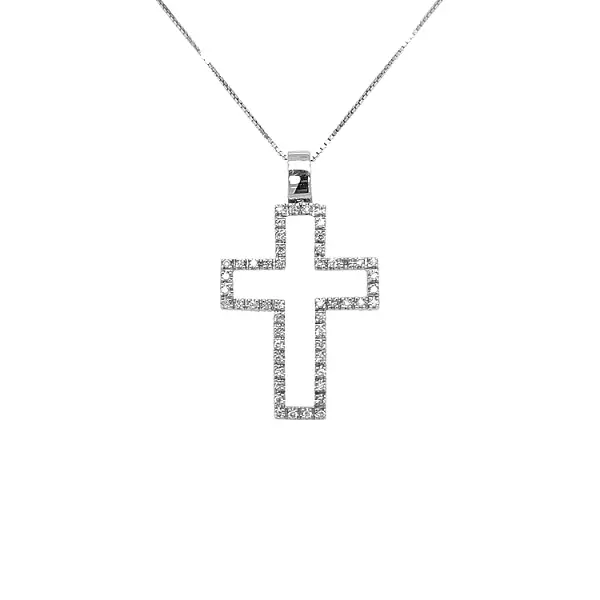 Gold Pendant Cross with Diamonds
