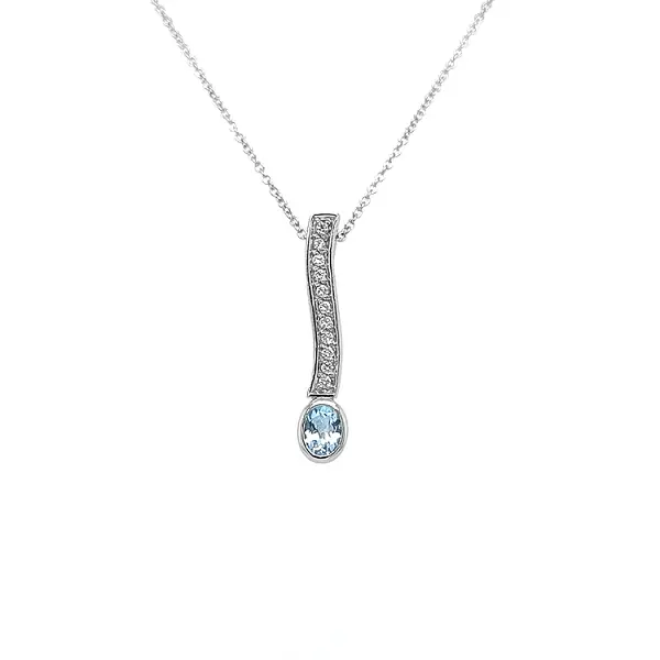 Gold Pendant with Blue Topaz and Diamonds