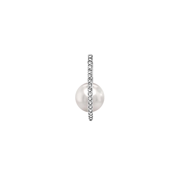Gold Pendant with Natural Pearl and Diamonds