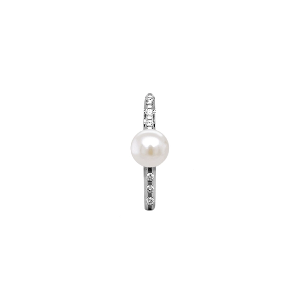 Gold Pendant with Natural Pearl and Diamonds