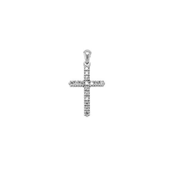 Gold Pendant Cross with Diamonds