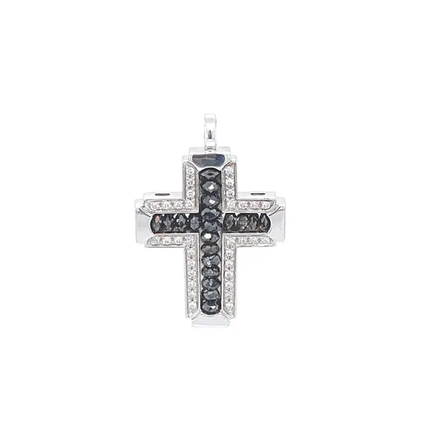 Golden Cross Zancan Black Magic with White and Black Diamonds EC222B