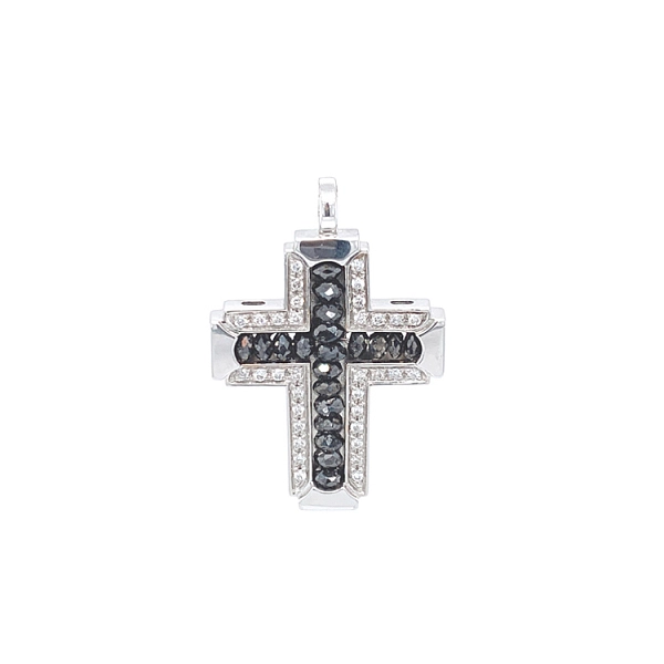 Golden Cross Zancan Black Magic with White and Black Diamonds EC222B