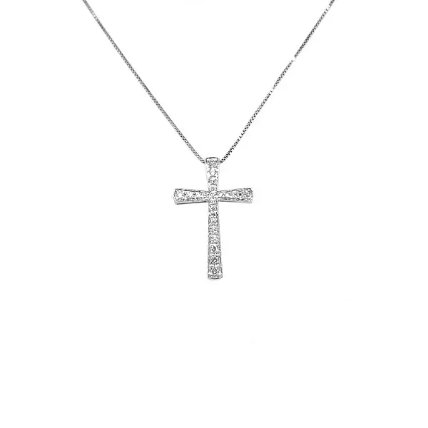 Gold Pendant Cross with Diamonds