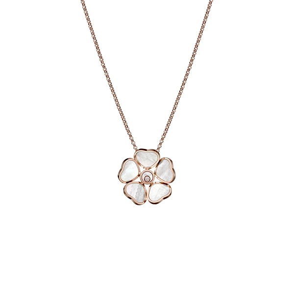 Gold Pendant Chopard Happy Hearts Flowers 79A085-5301
