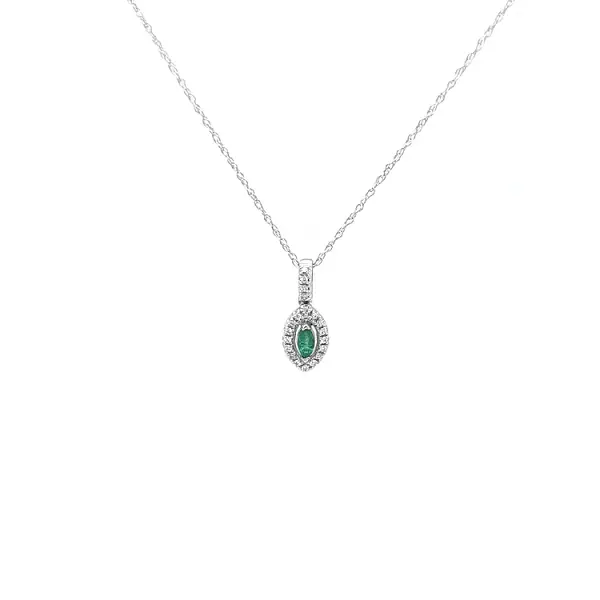 Smaradga pendant with white gold diamonds