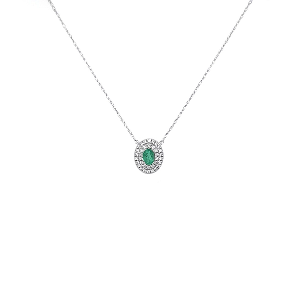 Gold Pendant with Emerald and Diamonds