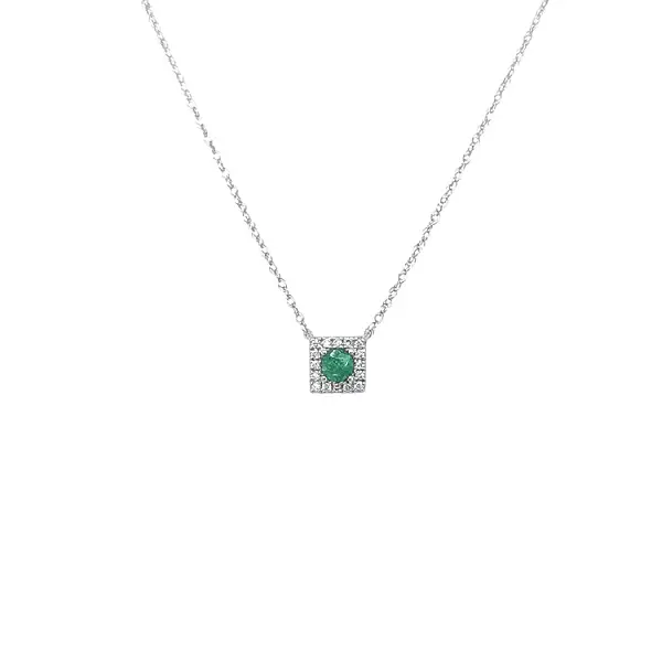 Gold Pendant with Emerald and Diamonds