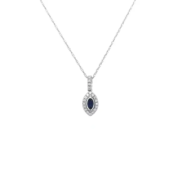 Gold pendant with sapphire and diamonds