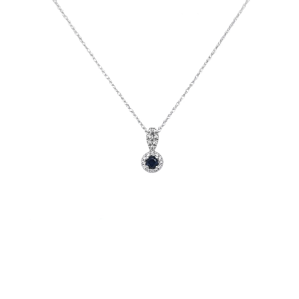 Gold pendant with sapphire and diamonds