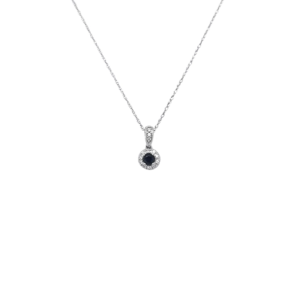 Sapphire pendant with sapphire and diamonds