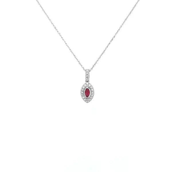Ruby pendant with white gold diamonds
