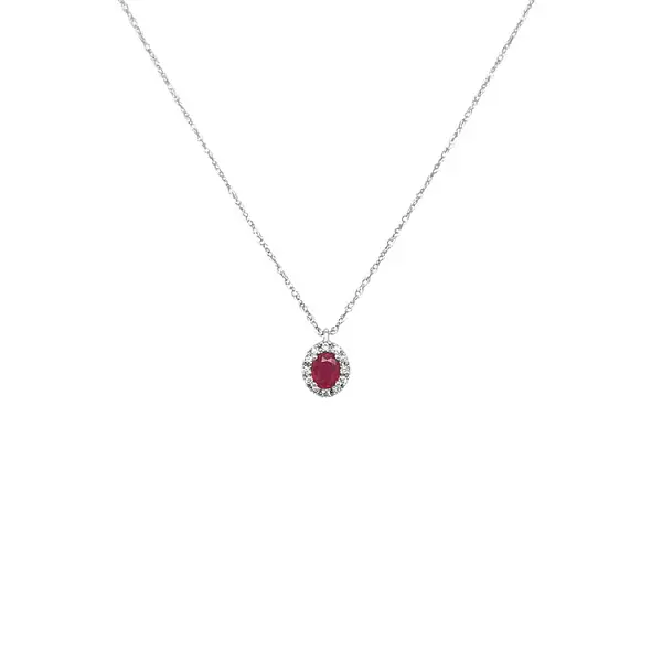 Ruby pendant with white gold diamonds