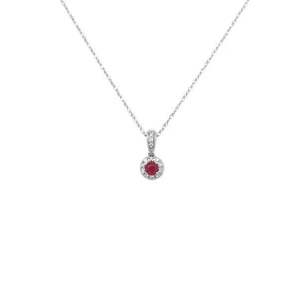 Ruby pendant with white gold diamonds