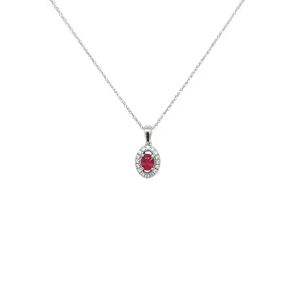 Ruby pendant with white gold diamonds