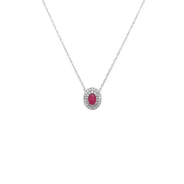Ruby pendant with white gold diamonds