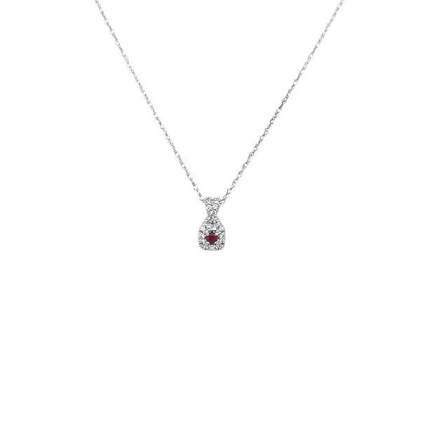 Ruby pendant with white gold diamonds