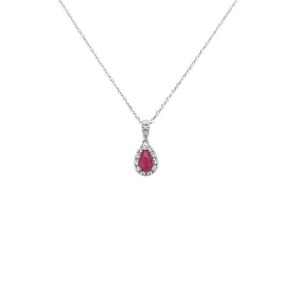 Ruby pendant with white gold diamonds