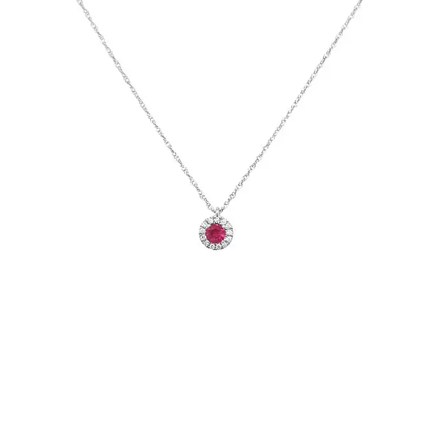 Ruby pendant with white gold diamonds