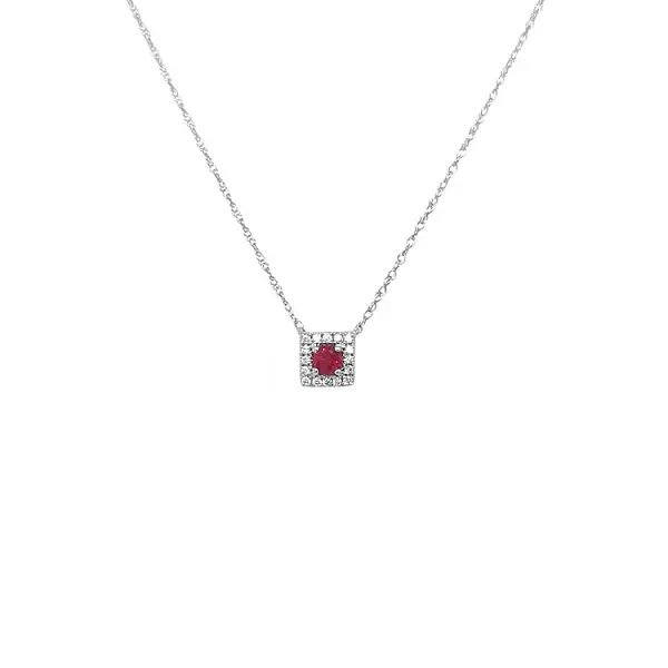 Ruby pendant with white gold diamonds