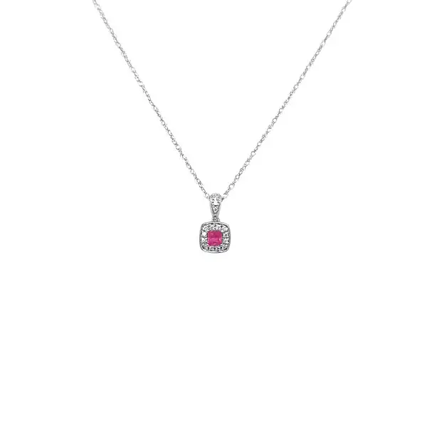 Ruby pendant with white gold diamonds