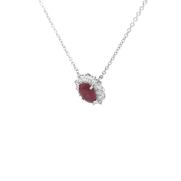Gold Pendant with Ruby and Diamonds