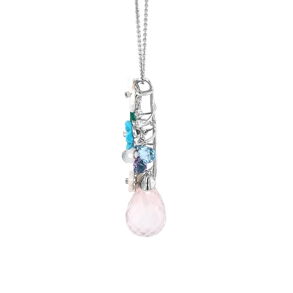 Gold Pendant Semi precious stones and Diamonds
