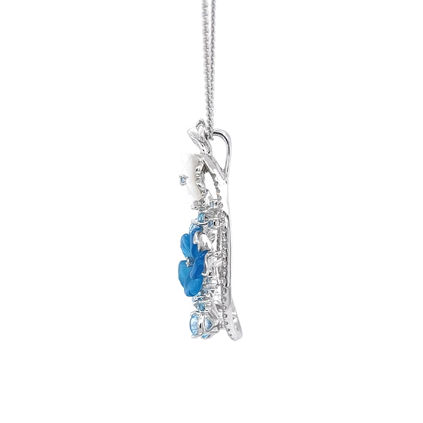 Gold Pendant Semi precious stones and Diamonds