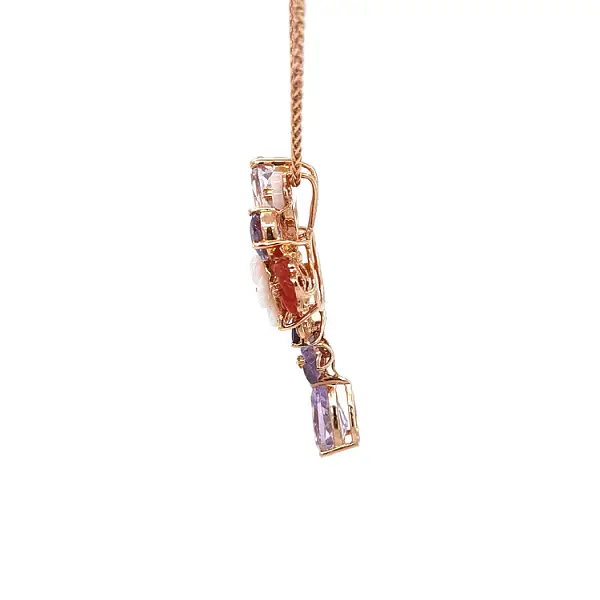 Gold Pendant Semi precious stones and Diamonds