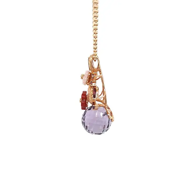 Gold Pendant Semi precious stones and Diamonds