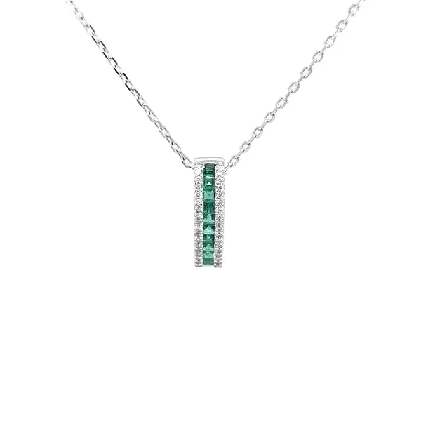 Gold Pendant Emeralds and Diamonds