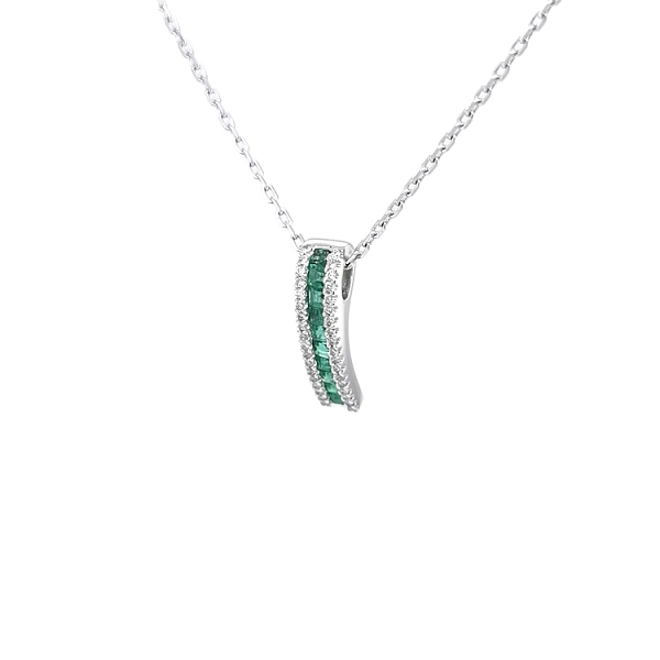 Gold Pendant Emeralds and Diamonds