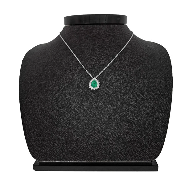 Gold Pendant with Emerald and Diamonds