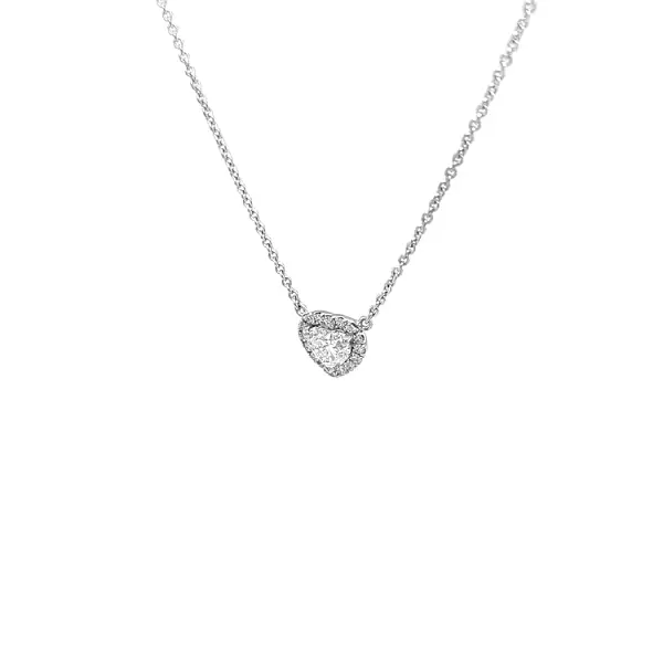 Gold Pendant Heart with Diamonds