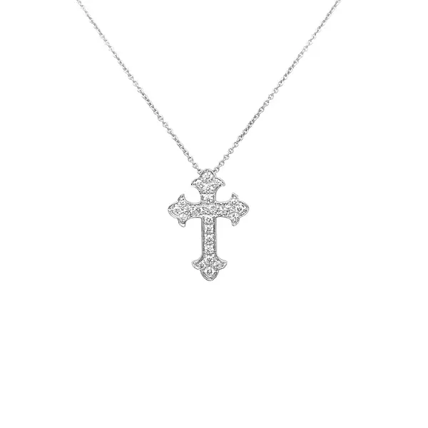 Gold Pendant Cross with Diamonds