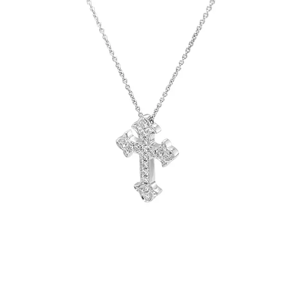 Gold Pendant Cross with Diamonds