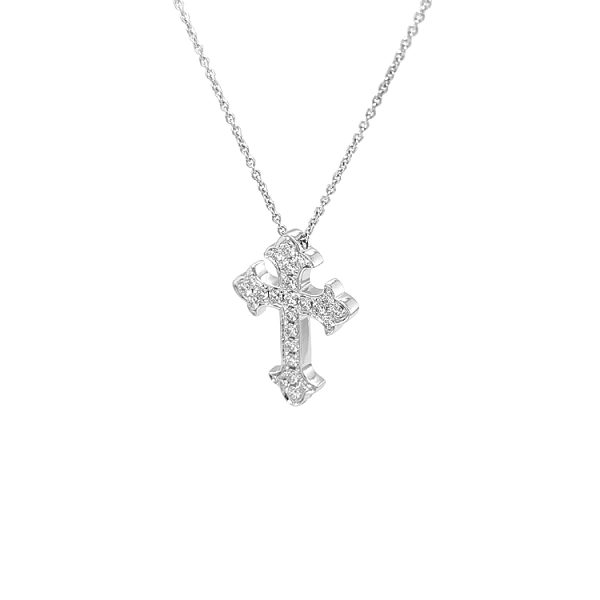 Gold Pendant Cross with Diamonds